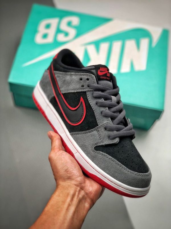 نایک اس بی دانک بدون ساق آیشاد طوسی مشکی Nike sb dunk low ishod grey and black