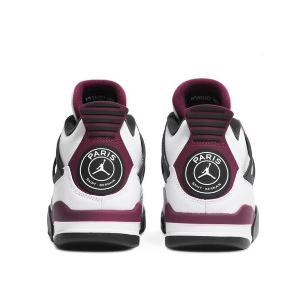 نایک ایر جردن ۴ پاریس سن ژرمن سفید بنفش Nike air jordan 4 paris saint Germain white and purple - Image 6