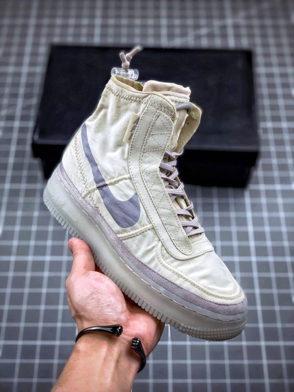 نایک ایر فورس ۱ ساقدار شل کرمی Nike air force 1 high shell cream