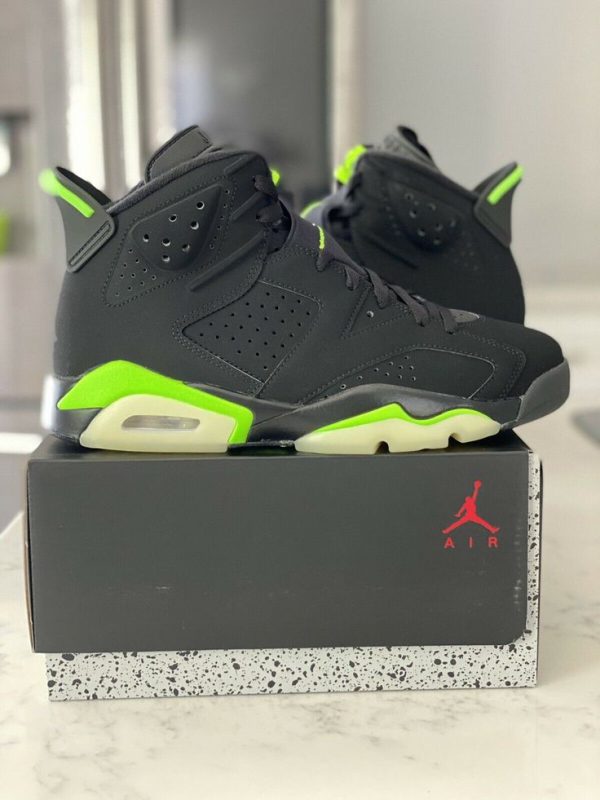 نایک ایر جردن ۶ الکتریک سبز مشکی Nike air jordan 6 electric green and black