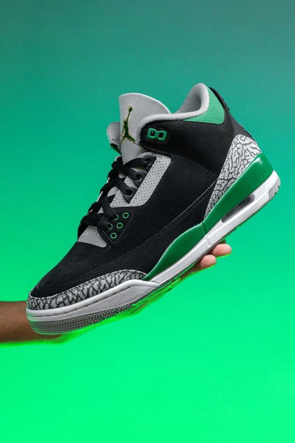 نایک ایر جردن ۳ رترو مشکی سبز Nike air jordan 3 retro black and green - Image 3