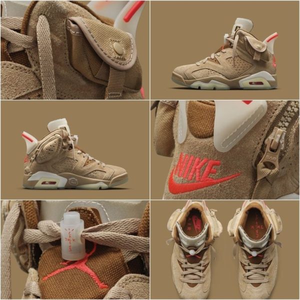 نایک ایر جردن ۶ تراویس اسکات کرمی Nike air jordan 6 travis Scott cactus Jack cream - Image 3