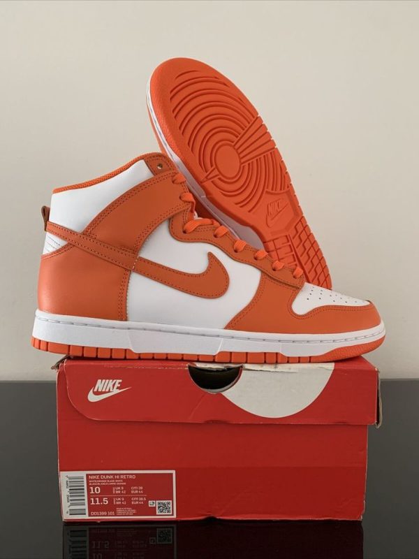 نایک اس بی دانک ساقدار نارنجی سفید Nike sb dunk high orange and white