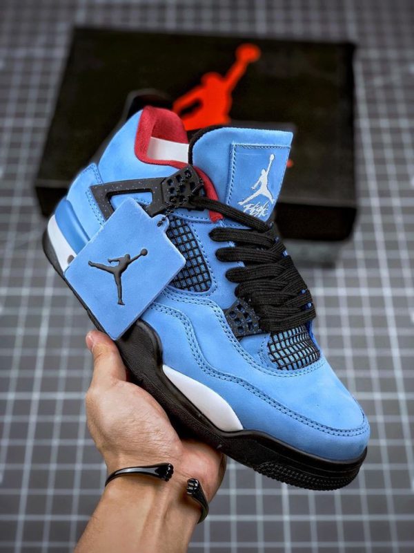 نایک ایر جردن ۴ تراویس اسکات آبی Nike air jordan 4 travis Scott blue