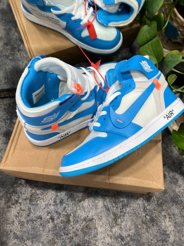 نایک ایر جردن ۱ ساقدار آف وایت آبی سفید Nike air Jordan 1 high off-white blue and white - Image 2