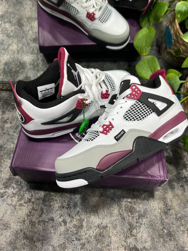 نایک ایر جردن ۴ پاریس سن ژرمن سفید بنفش Nike air jordan 4 paris saint Germain white and purple - Image 2