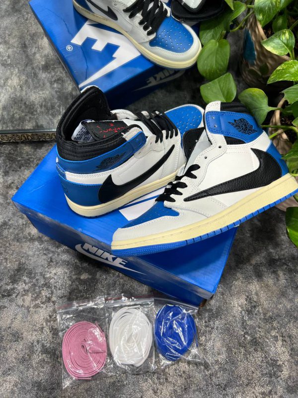 نایک ایر جردن ۱ ساقدار تراویس اسکات آبی Nike air jordan 1 high travis Scott fragment blue - Image 2