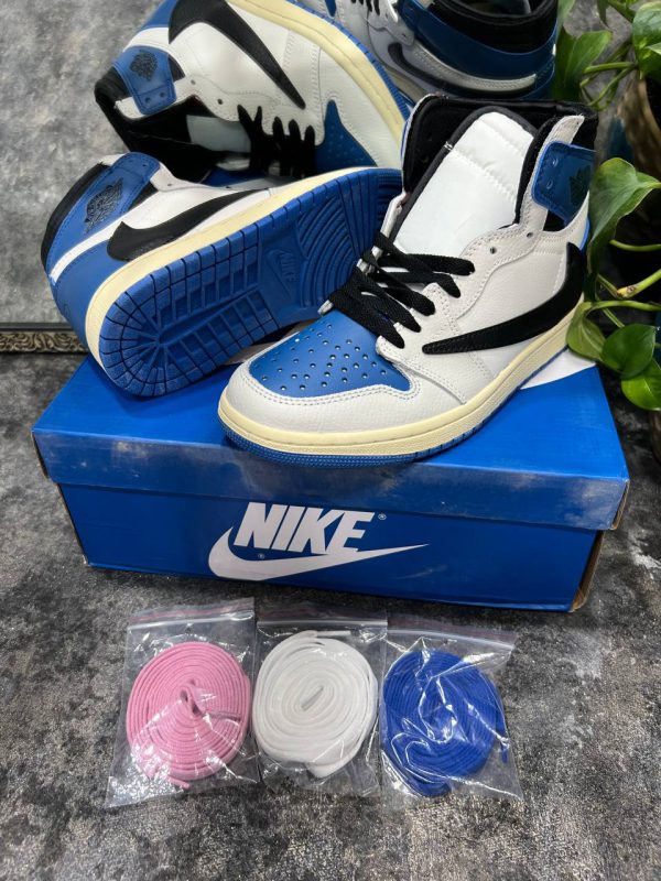 نایک ایر جردن ۱ ساقدار تراویس اسکات آبی Nike air jordan 1 high travis Scott fragment blue - Image 3