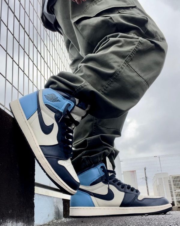 نایک ایر جردن ۱ ساقدار آبسیدان آبی سورمه ای Nike air jordan 1 high obsidian blue and navy