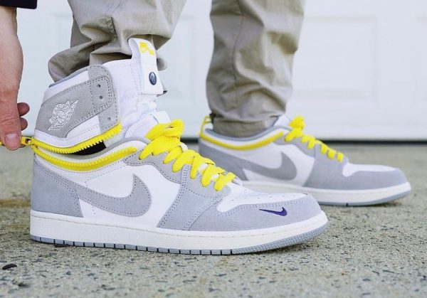 نایک ایر جردن ۱ ساقدار سوئیچ طوسی Nike air jordan 1 switch light smok grey - Image 2