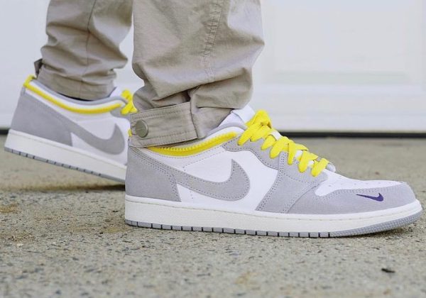 نایک ایر جردن ۱ ساقدار سوئیچ طوسی Nike air jordan 1 switch light smok grey - Image 4