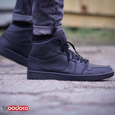 نایکی ایر جردن ۱ تمام مشکی Nike air jordan 1 high black