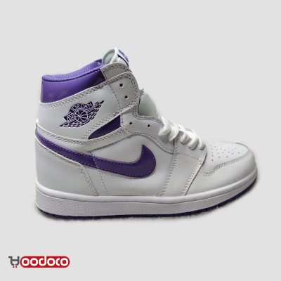 نایکی ایر جردن ۱ متالیک سفید بنفش Nike air jordan 1 high metallic white purple