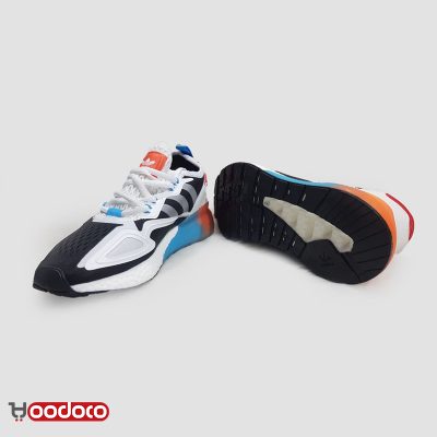 کتانی آدیداس زد ایکس توکا مشکی سفید ابی Adidas zx 2k black white blue