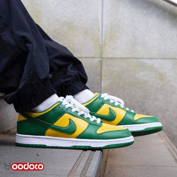 کتانی نایک اس بی دانک بدون ساق برزیل سبز زرد Nike sb dunk low Brazil green and yellow