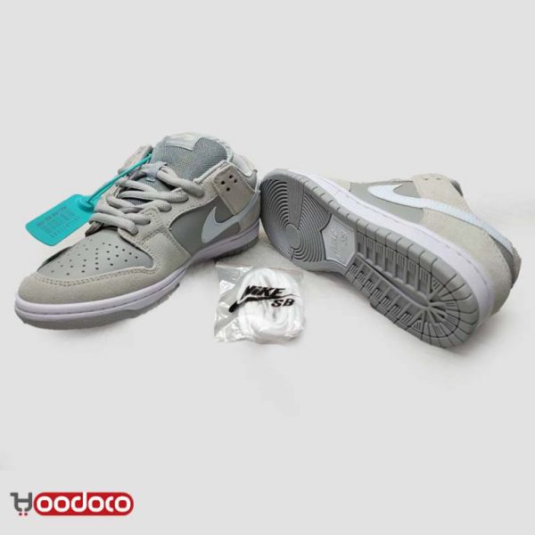 نایک اس بی دانک بدون ساق طوسی کرمی Nike sb dunk low grey and cream - Image 2