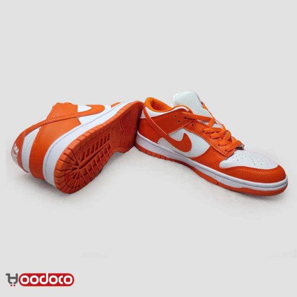 نایک اس بی دانک بدون ساق نارنجی سفید Nike sb dunk low orange and white - Image 3