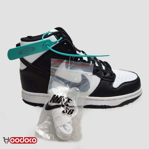 کتانی نایک اس بی دانک ساقدار مشکی سفید Nike sb dunk high black and white