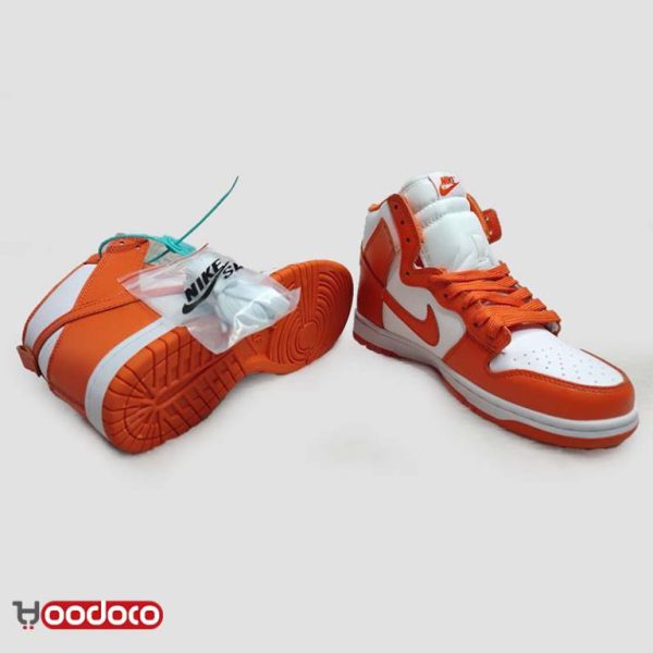 نایک اس بی دانک ساقدار نارنجی سفید Nike sb dunk high orange and white - Image 4