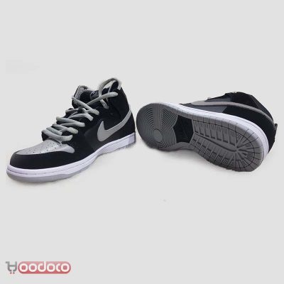 کتانی نایک اس بی دانک نیم ساق شادو مشکی طوسی Nike sb dunk mid shadow black and grey