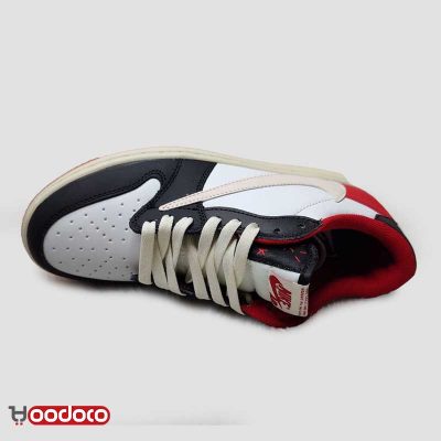 کتانی نایک ایر جردن ۱ بدون ساق تراویس اسکات قرمز Nike air jordan 1 low white and red