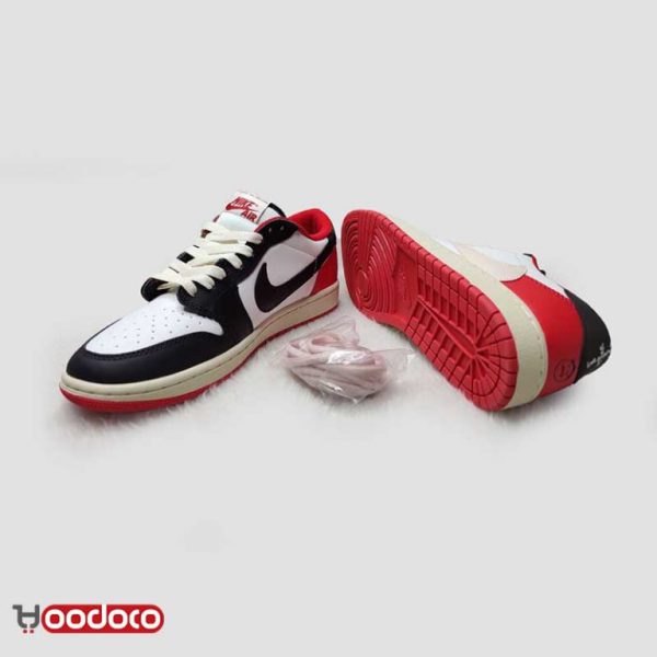 نایک ایر جردن ۱ بدون ساق تراویس اسکات قرمز Nike air jordan 1 low white and red - Image 4