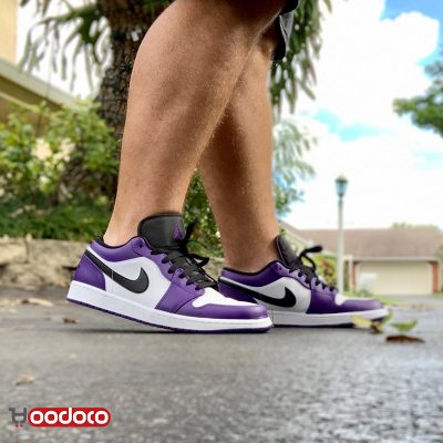 کتانی نایک ایر جردن ۱ بدون ساق کورت بنفش Nike air jordan 1 low court purple