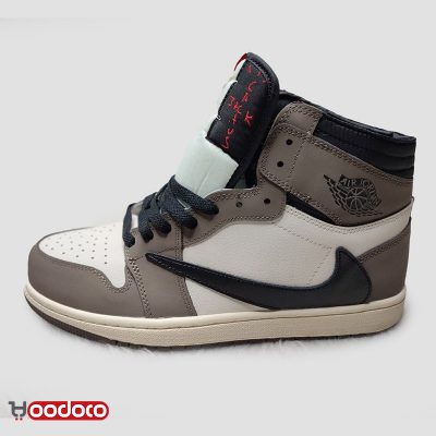 کتانی نایک ایر جردن ۱ تراویس اسکات قهوه ای Nike air jordan 1 high travis Scott cactus Jack brown