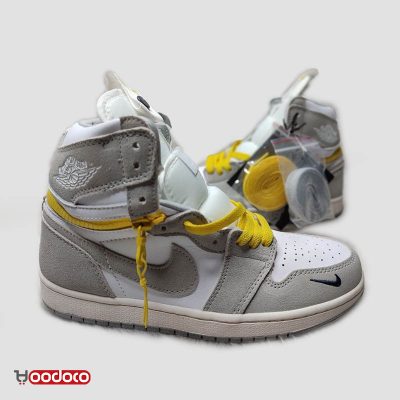 کتانی نایک ایر جردن ۱ سوئیچ طوسی Nike air jordan 1 switch light smok grey