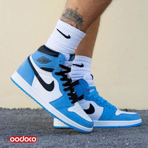 کتانی نایک ایر جردن ۱ یونیورسیتی آبی Nike air Jordan 1 high university blue