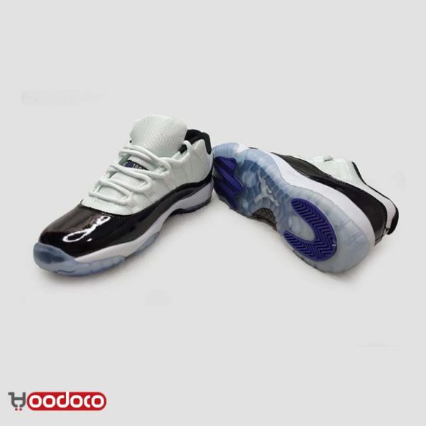 نایک ایر جردن ۱۱ بدون ساق سفید مشکی Nike air jordan 11 low white and black - Image 3