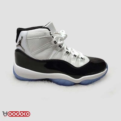 کتانی نایک ایر جردن ۱۱ سفید مشکی Nike air Jordan 11 high white and black