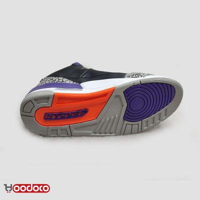 کتانی نایک ایر جردن ۳ رترو مشکی بنفش Nike air jordan 3 retro black and purple