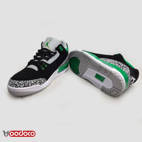 نایک ایر جردن ۳ رترو مشکی سبز Nike air jordan 3 retro black and green - Image 4