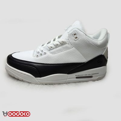 کتانی نایک ایر جردن ۳ فراگمنت سفید مشکی Nike air Jordan 3 fragmentdesign white and black