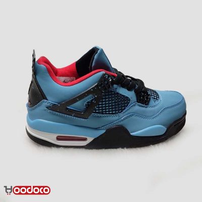 کتانی نایک ایر جردن ۴ تراویس اسکات آبی Nike air jordan 4 travis Scott blue