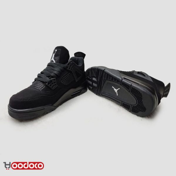 نایک ایر جردن ۴ تمام مشکی Nike air jordan 4 black - Image 3