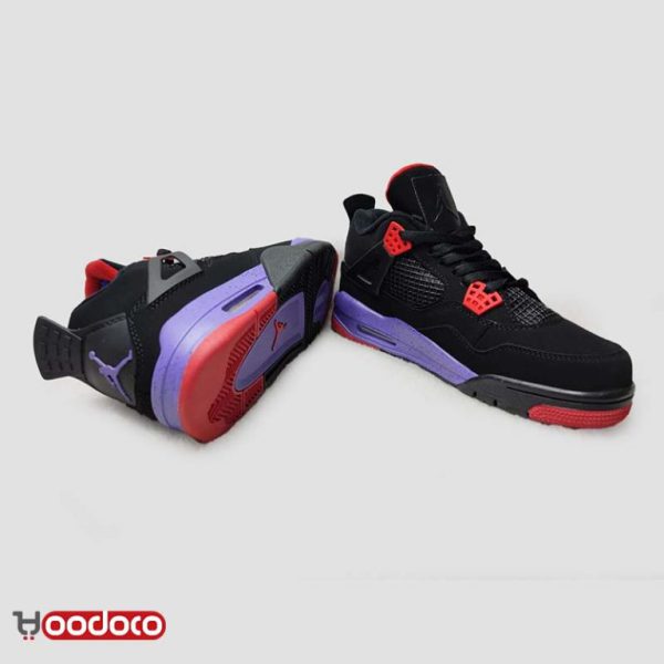 نایک ایر جردن ۴ رپتورز مشکی بنفش Nike air jordan 4 Raptors black and purple - Image 3