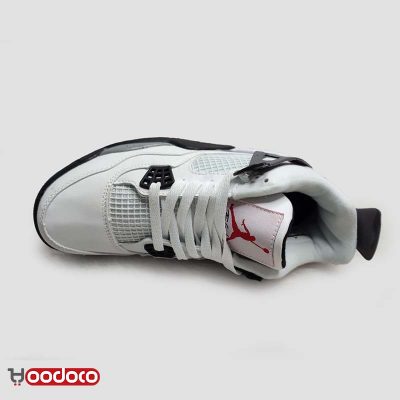 کتانی نایک ایر جردن ۴ سفید سیمانی Nike air jordan 4 white and cement