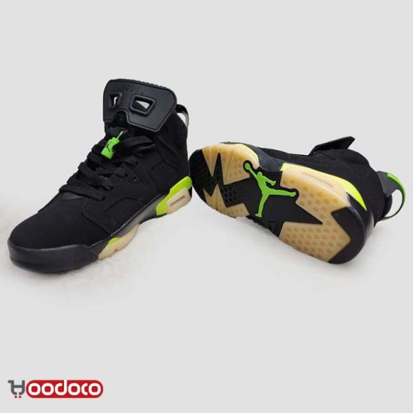 نایک ایر جردن ۶ الکتریک سبز مشکی Nike air jordan 6 electric green and black - Image 3