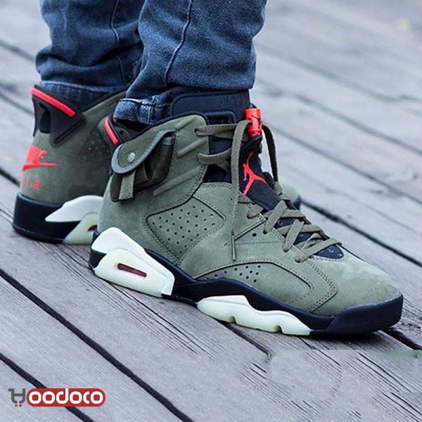 کتانی نایک ایر جردن ۶ تراویس اسکات سبز Nike air jordan 6 travis Scott cactus Jack green