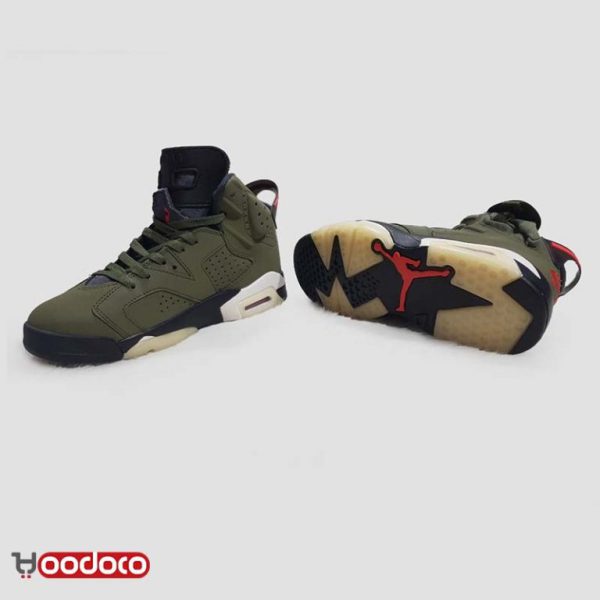 نایک ایر جردن ۶ تراویس اسکات سبز Nike air jordan 6 travis Scott cactus Jack green - Image 5