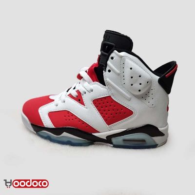 کتانی نایک ایر جردن ۶ رترو سفید قرمز Nike air jordan 6 retro white and red