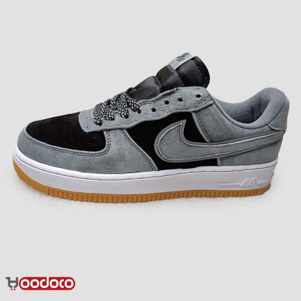 کتانی نایک ایر فورس ۱ ریگنینگ چمپ طوسی مشکی Nike air force 1 reigning champ grey and black