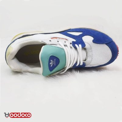 آدیداس فالکن سفید آبی زرد Adidas falcon white and blue and yellow