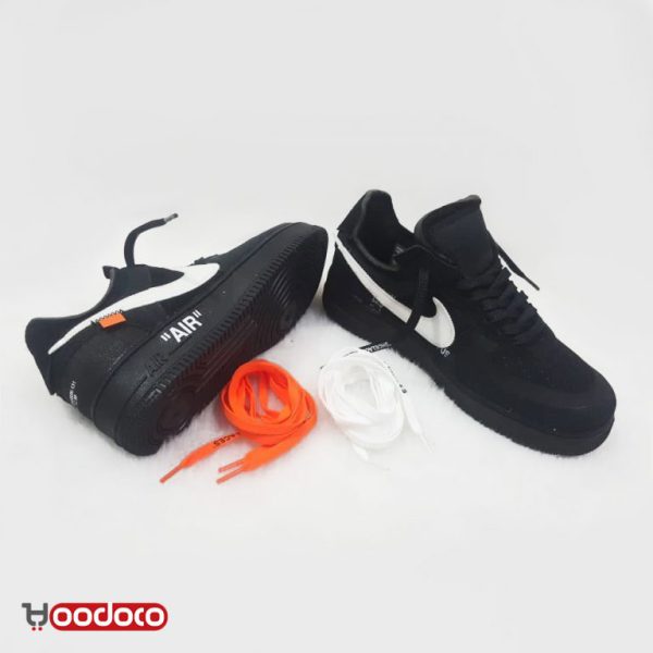 نایک ایر فورس بدون ساق آف وایت مشکی Nike air force off white black - Image 2