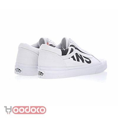 کفش ونس اولد اسکول نوشته ونس سفید Vans Old Skool writing vans white