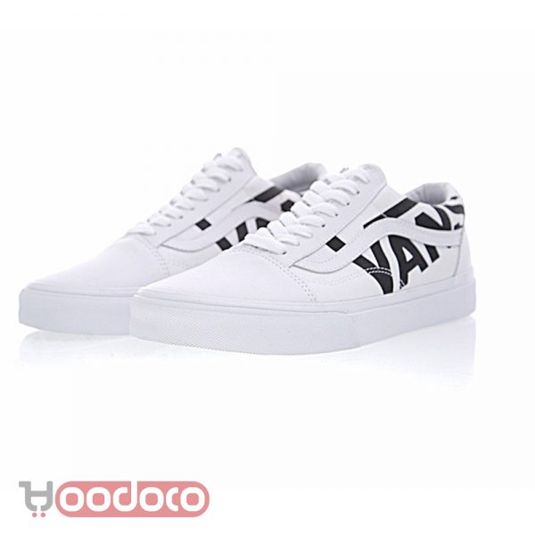 کفش ونس اولد اسکول نوشته ونس سفید Vans Old Skool writing vans white