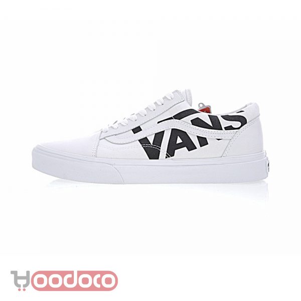 کفش ونس اولد اسکول نوشته ونس سفید Vans Old Skool writing vans white