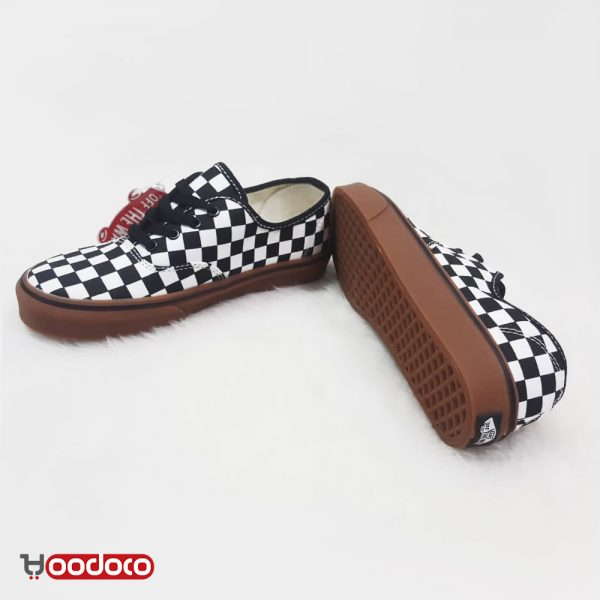 ونس کلاسیک شطرنجی مشکی زیر قهوه ای Vans Authentic checker black brown